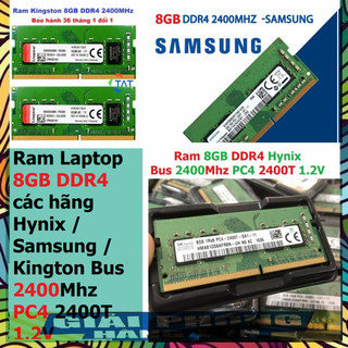 █ Ram 8GB DDR4 các hãng Hynix / Samsung / Kington Bus 2400Mhz PC4 2400T 1.2V Dùng Cho Laptop  Máy Tính Xách Tay ░G░I░Á░