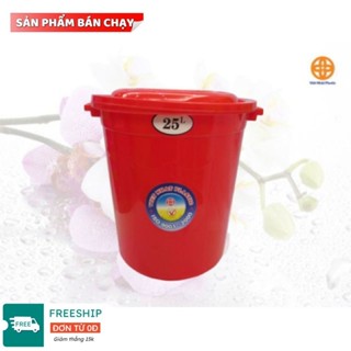 [sẵn-hàng] Thùng nhựa 50L tròn có nắp, thùng đựng nước 25L lít mẫu mới  bền đẹp chắc chắn, [bán-chạy]