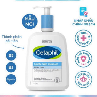 Sữa rửa mặt dịu nhẹ Cetaphil 473ml mẫu mới, gel rửa mặt dành cho da dầu và da nhạy cảm Gentle Skin Cleanser JP 4.0