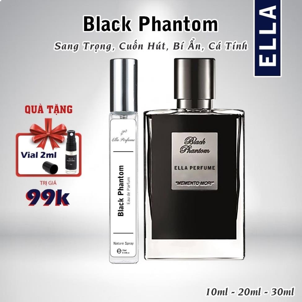 Nước Hoa Black Phantom Chính Hãng ELLA PERFUME Chai 10ml - Sang Trọng, Cuốn Hút, Bí Ẩn, Cá Tính F.bo