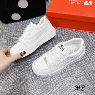 Giầy thể thao bánh mì da mềm 2 mầu trắng tinh - trắng ngà Sz 36-39 Fullbox