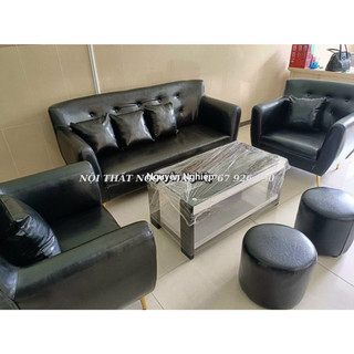 Bộ sofa da simili phòng tiếp đón khách 6 món uy quyền - sofa da nhập khẩu hàng hiệu cao cấp bh 12 tháng