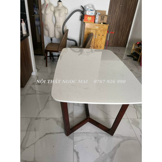 Bàn ăn mặt đá 4 ghế cabin siêu bền, bàn ăn đá căn hộ - hàng thật BH 12 tháng