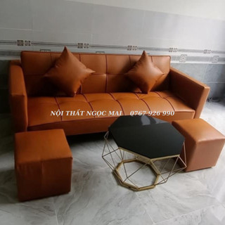 Bộ sofa bed 6 món đặt phòng khách - sofa bed gấp thành giường - bh 1 năm