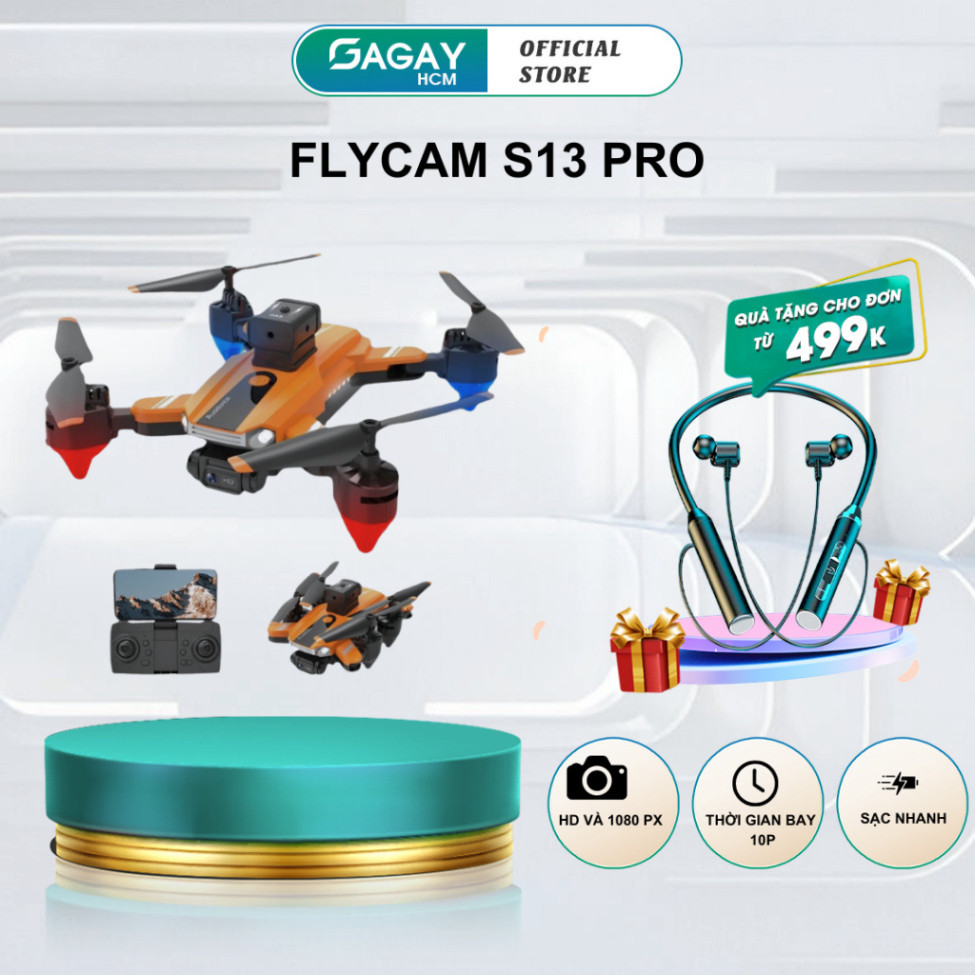 Flycam S13 PRO cảm ứng va chạm, máy bay không người lái giá rẻ, bảo hành 12 tháng