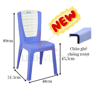 Ghế nhựa chân cao 45cm, có lưng tựa, ghế nhựa lưng tựa 2 màu, chân ghế chống trượt