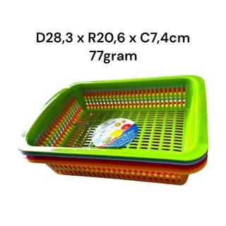 Rổ nhựa chữ nhật 28,3x20,6x7,4cm. Trọng lượng 77gram. Giao màu ngẫu nhiên, giao hoả tốc