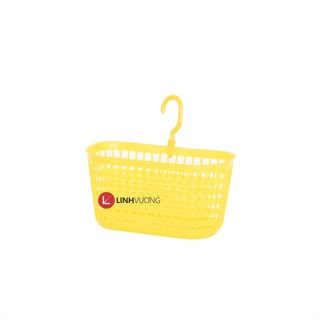 Rổ nhựa có móc để treo bề ngang 18cm lưới ô vuông
