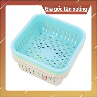 rổ nhựa vuông tone màu pastel 14,5 x 14,5 x 5,8 cm