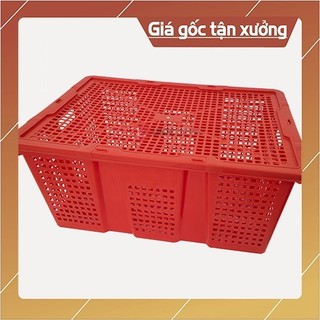 Rổ nhựa chữ nhật có nắp đậy cỡ lớn cao 26cm nhựa siêu bền