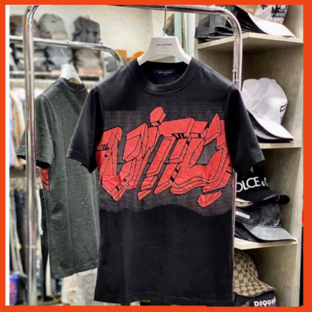 9 Áo Phông Nam Nữ LV kim tuyến Cực Nét - Áo Thun LV monogram Chất Liệu Cotton Cao Cấp Form Dáng Rộng