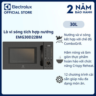 Lò vi sóng để bàn electrolux tích hợp nướng đối lưu 30l ultimatetaste500 emg30d22bm
