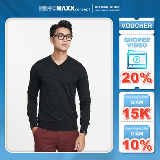 N&m áo sweater basic nam tay dài cổ tim 1905066