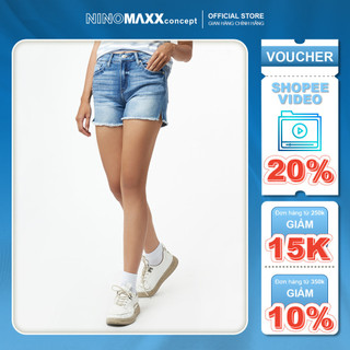 Ninomaxx Quần short Jean Nữ chất cotton pha spandex 2202016