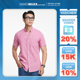 N&m áo sơ mi nam linen tay ngắn thời trang form slim fit 1908097