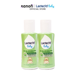Bộ 2 sữa tắm gội trẻ em lactacyd baby extra milky 60ml/chai