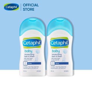 [Hàng tặng không bán] Combo 2 sữa tắm dưỡng ẩm dành cho bé Cetaphil Baby Moisturizing Wash&Bath 50ml/chai
