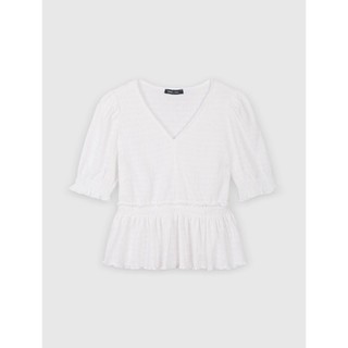 Áo phông nữ kiểu eo chun CANIFA chất liệu polyester pha 6TS21C002
