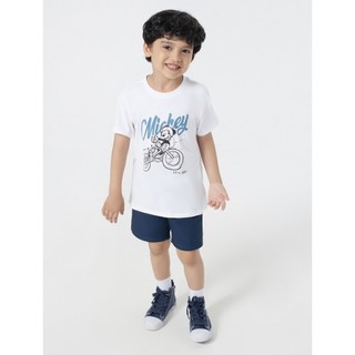 Áo phông bé trai CANIFA 100% cotton cổ tròn tay ngắn in hình Mickey dễ thương - 2TS22S037
