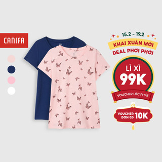 Set 02 áo phông bé gái cotton USA CANIFA - 1SA21S006-FW208