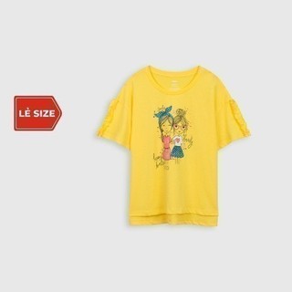 Áo phông bé gái cotton USA vạt cao cấp CANIFA - 1TS21S019-SY182