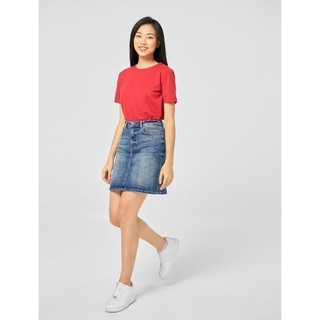 Chân váy jeans nữ ngắn dáng chữ A, có túi trước sau CANIFA 6KS20S010