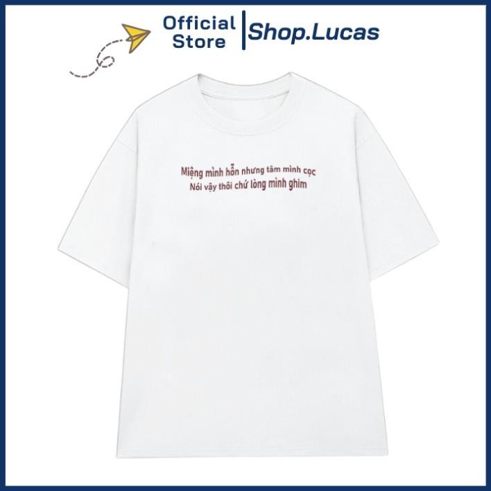 Áo Thun In Chữ Miệng Mình Hỗn Nhưng Tâm Mình Cọc Chất Cotton Mát AP UT