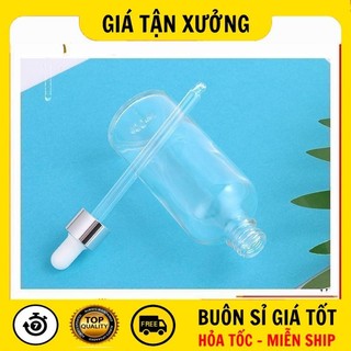 Lọ chiết serum lọ đựng tinh dầu 30ml dày bóp giọt khoen bạc , lọ chiết serum