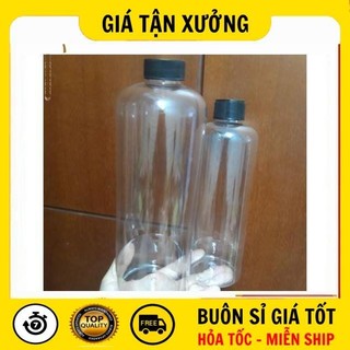 [SỈ SIÊU RẺ] [500ml,1lit] Chai Lọ Đựng Trà Sữa, Nước Ép Nhựa Pet Tròn Nắp Vặn