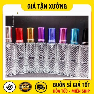 Chai lọ chiết nước hoa chai lọ chiết nước hoa thủy tinh 12ml có gân hoa văn
