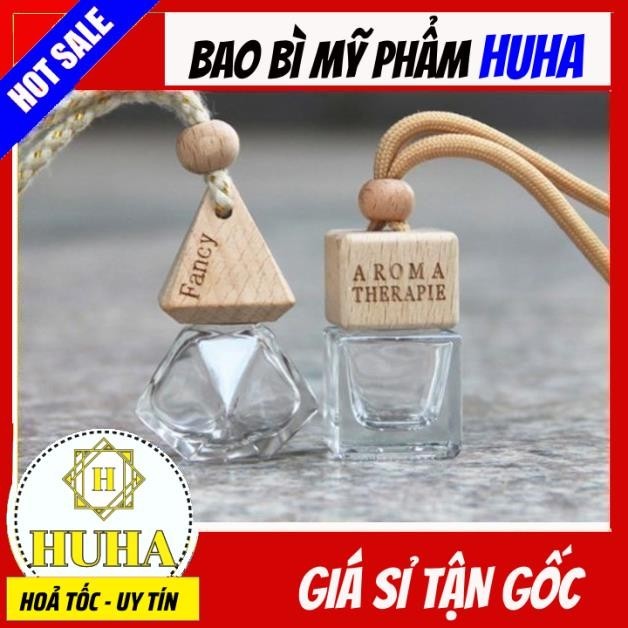 [COMBO 3 CÁI] Chai Lọ Đựng Tinh Dầu Treo Xe ❆ Lục Giác / Vuông 8ml – 10ml | Chiết Dầu Thơm, Tinh Dầu