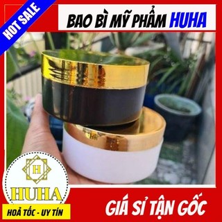 Hũ hộp đựng kem body 200 gam xi vàng trắng/đen