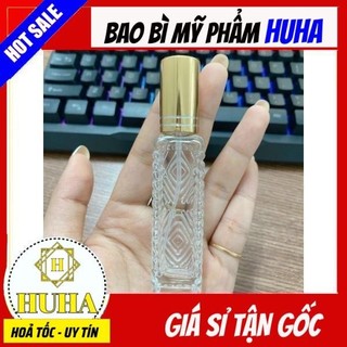 Chai lọ chiết nước hoa vân nổi hoa văn 12ml thủy tinh/ chai lọ đựng dầu thơm