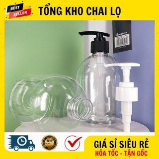 [RẺ VÔ ĐỊCH] Chai Lọ Xịt Vòi Nhấn ❤ Chai Lọ Nhựa Pet Vòi Nhấn Sữa Tắm 500ml Trong Béo Lùn Chiết Mỹ Phẩm