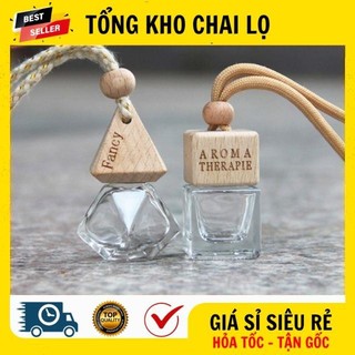 [RẺ VÔ ĐỊCH] Vỏ Chai Lọ Nước Hoa Treo Xe 8ml-10ml Lục Giác/Hình Vuông Đựng Tinh Dầu