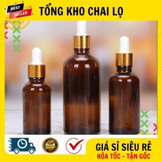 [RẺ VÔ ĐỊCH] Chai Lọ Chiết Serum ❤ [100ml] Chai Lọ Đựng Tinh Dầu Thủy Tinh Nắp Bóp Giọt Khoen Vàng