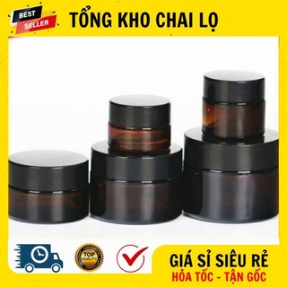 [RẺ VÔ ĐỊCH] Hủ Hộp Đựng Kem ❤ Hũ Hộp Chiết Kem Thủy Tinh Nâu 5g , Hũ Hộp Chai Lọ Chiết Mỹ Phẩm .