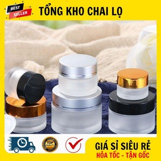 [RẺ VÔ ĐỊCH] Hủ Hộp Đựng Kem ❤ Hũ Hộp Chiết Mỹ Phẩm Thủy Tinh Mờ 5g,10g,15g,20g,30g,50g Đựng Kem Face