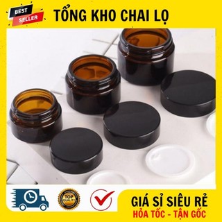 [RẺ VÔ ĐỊCH] Hủ Hộp Đựng Kem ❤ Hũ Hộp Chiết Kem Thủy Tinh Nâu 5g,10g,15g,20g Đựng Kem Face .