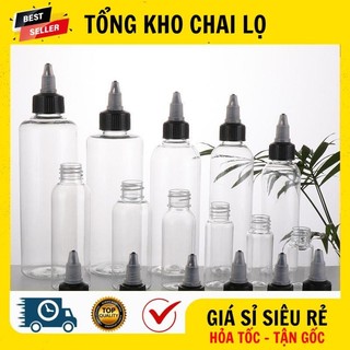[RẺ VÔ ĐỊCH] Chai Chiết Mĩ Phẩm ❤ Chai Nhựa Pet Nút Nhọn Mực Xăm 20ml,30ml,50ml,100ml Chiết Mỹ Phẩm, Chiết Mực