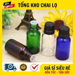 [RẺ VÔ ĐỊCH] Chai Lọ Chiết Serum ❤ Chai Lọ Đựng Tinh Dầu Thủy Tinh Nắp Đen 15ml,20ml,30ml , Chai Lọ Chiết Tinh Dầu .