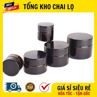 [RẺ VÔ ĐỊCH] Hủ Hộp Đựng Kem ❤ Hũ Hộp Chiết Kem Thủy Tinh Nâu 5g,10g Đựng Mỹ Phẩm .