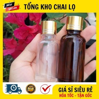 [RẺ VÔ ĐỊCH] Chai Lọ Chiết Serum ❤ Chai Lọ Đựng Tinh Dầu Nắp Vàng 15ml,20ml,30ml