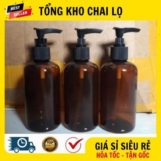 [RẺ VÔ ĐỊCH] Chai Lọ Xịt Vòi Nhấn ❤ Chai Lọ Nhựa Pet Nâu Đất Vòi Nhấn 250ml Lùn Mỹ Phẩm .
