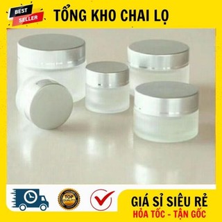 [RẺ VÔ ĐỊCH] Hủ Hộp Đựng Kem ❤ Hũ Hộp Chiết Mỹ Phẩm Thủy Tinh Nắp Bạc 5g,10g Đựng Kem .