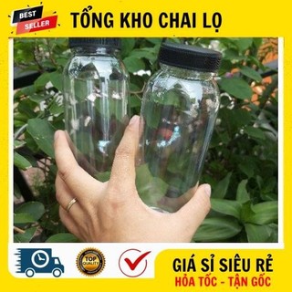 [RẺ VÔ ĐỊCH] Chai Lọ Nhựa 330ml Cổ Rộng Đựng Trà Sữa, Nước Ép, Chè Dưỡng Nhan .