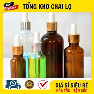 [RẺ VÔ ĐỊCH] Lọ Chiết Serum ❤ [50ml,100ml] Lọ Đựng Tinh Dầu Nâu Bóp Giọt Khoen Vàng Trong,Nâu , Lọ Đựng Serum .
