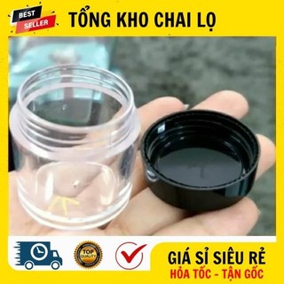 [RẺ VÔ ĐỊCH] Hủ Hộp Đựng Kem ❤ Hũ Hộp Nhựa Đựng Kem Thân Cao 10g Nắp Đen Chiết Mỹ Phẩm .