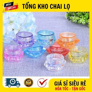 [RẺ VÔ ĐỊCH] Hủ Hộp Đựng Kem ❤ Hũ Hộp Chiết Mỹ Phẩm Kim Cương 3g,5g,10g Trong Suốt