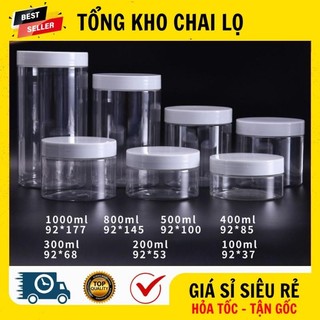 [RẺ VÔ ĐỊCH] Hủ Hộp Đựng Kem ❤ Hũ Nhựa Pet Trong Nắp Trắng 50g 100g 200g 250g Đựng Mỹ Phẩm, Thực Phẩm, Đồ Khô, Ngũ Cốc